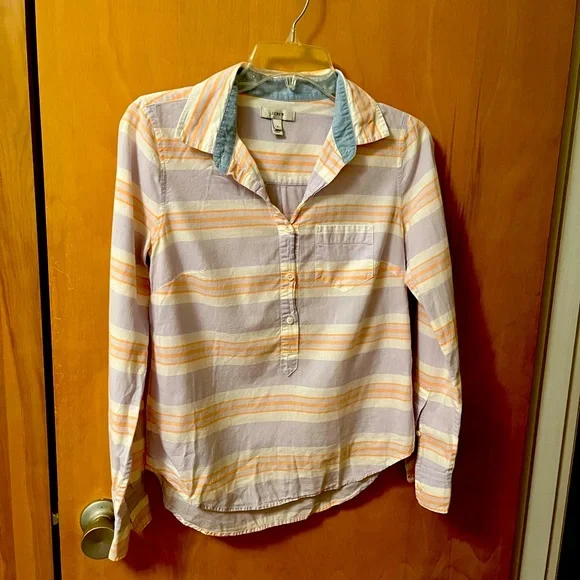 J. Crew pullover shirt, lightweight shirt, lilac, size 0 - Picture 1 of 4